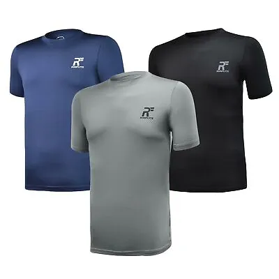 RunFlyte Men's Basics Short Sleeve Moisture Wicking T-Shirt Running Dry F1002 • $8.95