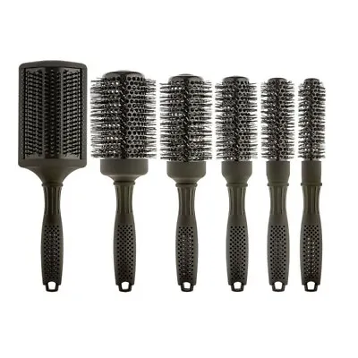 Head Jog Light Hair Brush Radial Mesh Handle Heat Resistant Nylon Bristles Black • £78.99