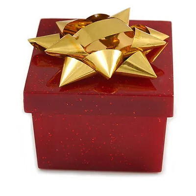 £7.50 • Buy Glitter Burgundy Bow Ring Jewellery Box