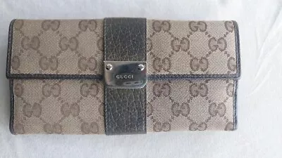 Gucci GG Monogram  Continental Wallet Brown  • $150