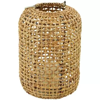 Novogratz Candle Lantern 19.3 X12.6 Brown Metal Decorative W/Glass Holder+Handle • $64.98