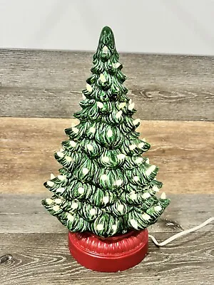 Vintage Ceramic Christmas Tree 16   Oval Shaped With Round Base • $149