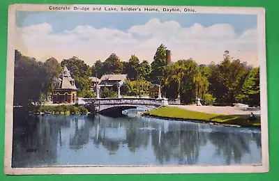 Vintage Postcard - Concrete Bridge & Lake Soldier's Home - Dayton Ohio - OH • $3.50