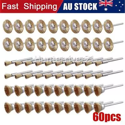 60X Dremel Tool Wire Brush Set Rotary Die Wheel Stainless Steel Grinder Removal • $24