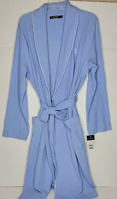 Lauren Ralph Lauren Women's Blue Robe Knee Length Monogram Large- NWT • $39.99