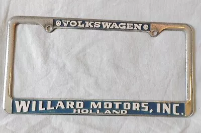 Vintage Willard VW Volkswagen Dealership License Plate Frame Holland MICHIGAN • $119.99