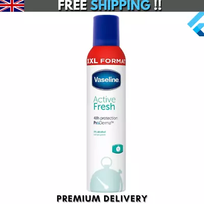 Vaseline Active Fresh Aerosol Anti-Perspirant Deodorant 250ml FREE SHPPING • £3.98