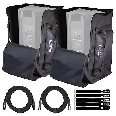 Pro Audio DJ Universal 15  Loudspeaker Padded Tote Carry Bags W 20' XLR Cables • $110.40