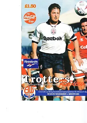 £2.39 • Buy Bolton V Brentford 19/09/95 Coca Cola Second Round Match Programme