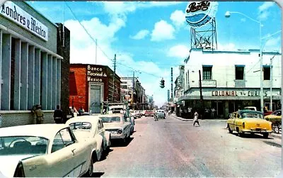 6th Street Pepsi Cola Sign MATAMOROS Mexico Chrome Postcard • $10