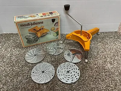 Vintage 70s Moulinex 445 Mouli-Julienne 5 Disc Slicer Shredder Grater France • $39.99