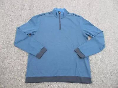 Hugo Boss Sweater Mens Adult Large Blue Quarter Zip Preppy Casual Lightweight • $38.85