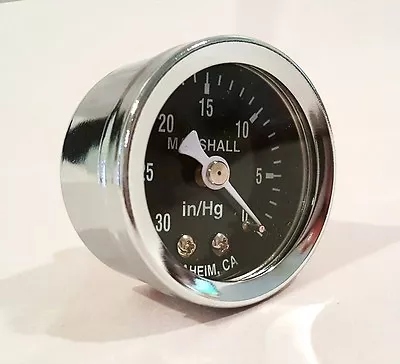$18.99 • Buy Marshall Gauge 0-30  HG Vacuum Gauge Black Chrome Case 1.5  Dry 1/8  NPT