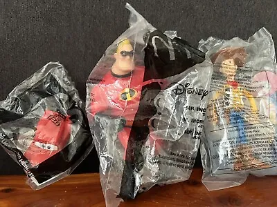 Toy Story 2 Woody 1999 Mr. Incredible 2005 McDonald's Happy Meal Toys NEW Sealed • $19.99