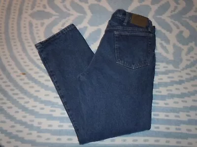 Cabelas Red Plaid Flannel Lined Blue Jeans Mens 36/32 (36 X 31) • $14