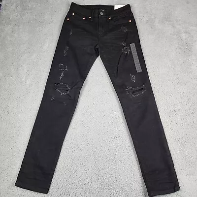 American Eagle Jeans Mens 28x32 Black Athletic Skinny Airflex Plus Distressed • $29.99