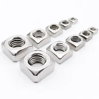 5/50pcs M3 M4 M5 M6 M8 M10 M12 304 A2-70 Stainless Steel Square Nut DIN557 GB39 • $1.99