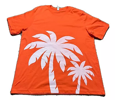 Malibu Rum T-Shirt Mens XL Orange Tropic Like Its Hot Graphic Floral Island • $14.88