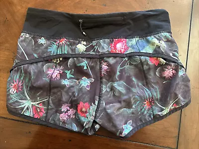 Rare LULULEMON Run: Speed Shorts 4-way Stretch 2.5” In Curious Jungle-Size 4 • $34.99