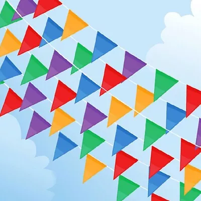 £2.99 • Buy 33ft/10m Fabric Bunting Garden/Birthday/Babyshower Flag Banner Party Decorations