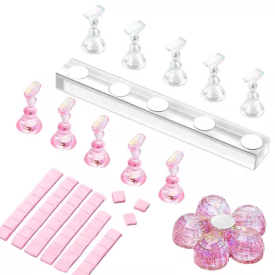 Makartt Nail Display Stand Magnetic False Nail Holder Practice Art Rack Stand   • $17.99