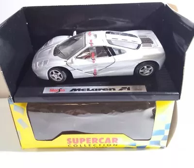 Maisto Super Car Collection 1:24 Scale 1993 Mclaren F1 Roadcar - Silver - Boxed • £9.50