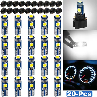 20x Instrument Panel Dash Gauge Light Bulbs T5 74 17 37 3SMD LED W/ Socket White • $9.32