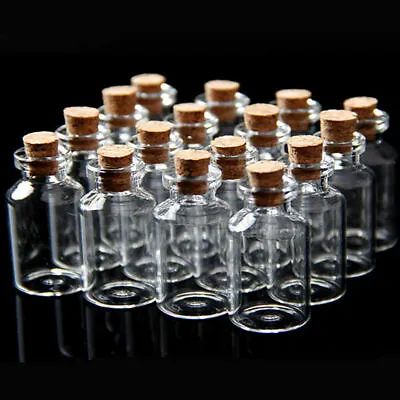 £4.78 • Buy Wholesale Lots 10-100pcs 2ml Small Empty Clear Glass Bottles Vials With Cork