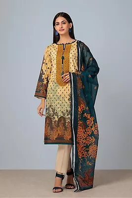 Bonanza Satrangi Unstitched 3pc Suit Lawn Summer Designer Pakistani Indian • £16.99