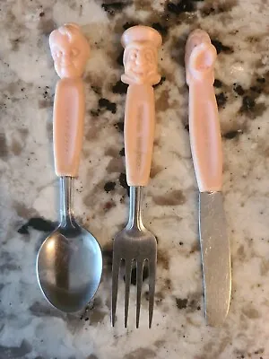 VTG Walt Disney Productions Children's Fork Spoon Knife  Plastic Handles Rare • $15.95