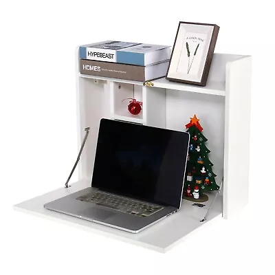 Wall Mounted Table Folding Computer Laptop Desk Floating Workstation Cabinet UK • £34.49