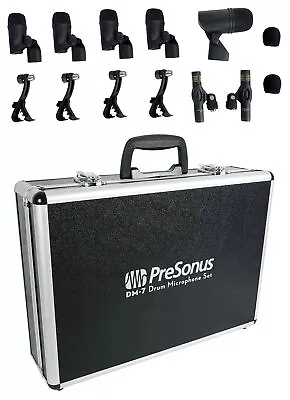 PRESONUS DM-7 Seven-Piece Drum Microphone Kit 7 Drum Mics W/ Case • $249.99