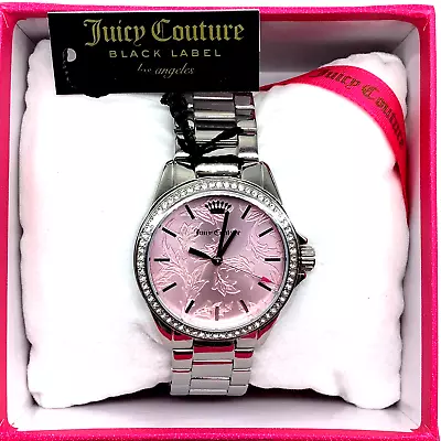 £45.94 • Buy Juicy Couture Ladies Pedigree Silver/Pink Diamante Quartz Watch