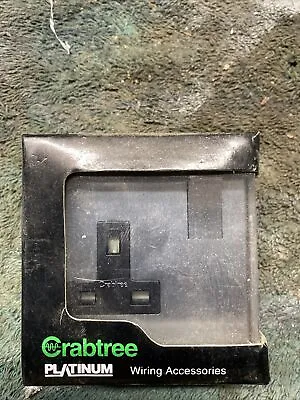 Crabtree Platinum S/Steel Effect Black Interior Single Switched Socket 13Amp  • £12