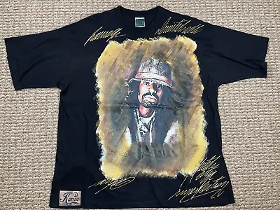 Vintage Mac Dre Kama Limited Black Graphic T-Shirt Hand Painted Men's Size 2k • $79.99