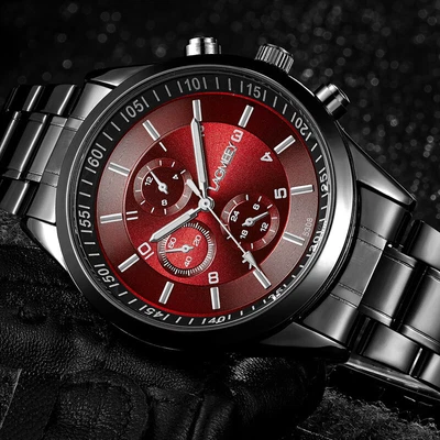 $33.26 • Buy FNGEEN Men's Black Gold Steel Band Sports Luminous Waterproof Watch