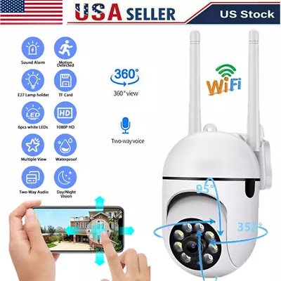 Wireless Security Camera System Outdoor Home 2.4G Wifi Night Vision Cam 1080P HD • $14.99