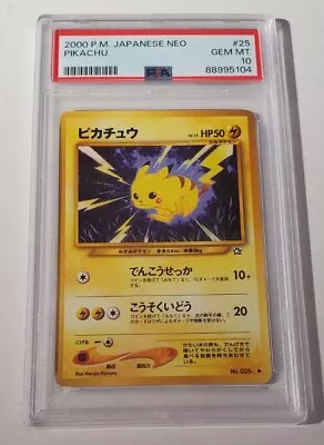 Japanese Pokémon Neo Genesis 2000 - Pikachu 025 - GEM MINT PSA 10 • $79.99