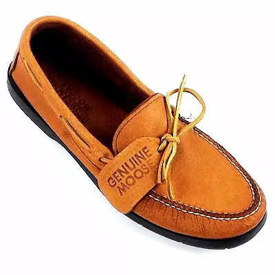 Minnetonka Moccasin Men's Handswwn Nat Moose With Sole 900 • $84.99