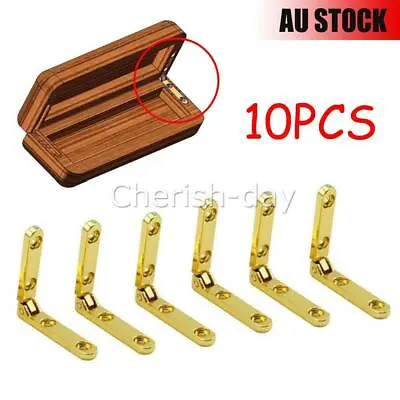 10PCS 90 Degree Hinges Zinc Alloy Spring Hinge For Wooden Box Jewellery Case NEW • $9.04