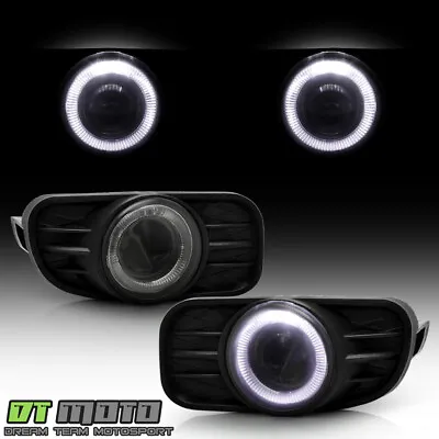 $58.99 • Buy For 99-03 Jeep Grand Cherokee Smoked LED Halo Projector Bumper Fog Lights+Switch