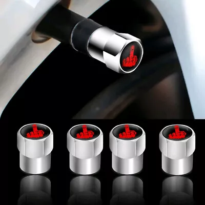 4x Middle Finger Logo Car Wheel Tyre Air Valve Stems Caps Dust Cover Accessories • $7.17