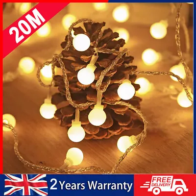 £12.99 • Buy LED Globe Bulb Ball Fairy String Lights UK Plug Garden Outdoor Indoor Xmas Party
