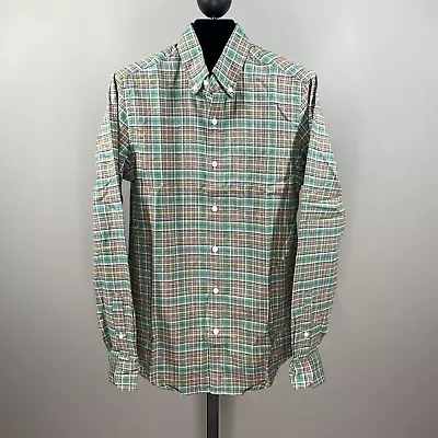 NEW J Crew X Thomas Mason Green Brown Plaid Button Up Shirt Mens XS • $39.99