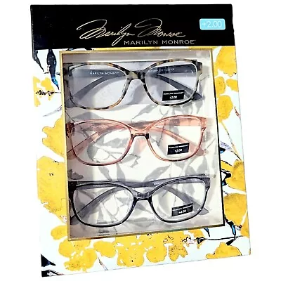 Marilyn Monroe +2.00 Glasses Designer Readers Tortoise Rounded Square Contrast  • $32.95
