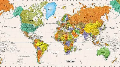 World Map Poster High Quality Unframed Canvas Wall Art Home Decor Print Office • $35.99