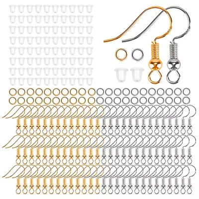 300X Earring Jewelry Making Kit Earring Hooks Jump Rings Ear Plugs Earrings-- • $16.39