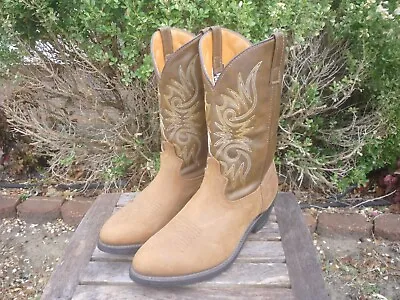 Men's Laredo 12 EE EW Paris 12  Tan Leather Western Cowboy Boots Extra Wide 4242 • $62