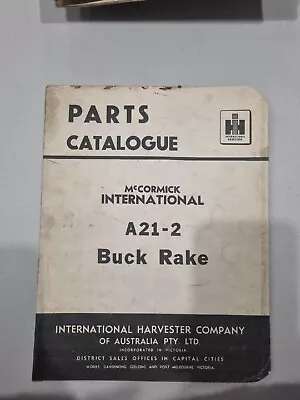 Parts Catalogue McCormick International A21-2 Buck Rake • $19