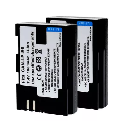 2X Battery For Canon LP-E6 LP-E6N EOS 70D 7D 60D 5D Mark II III 6D • £23.99